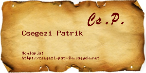Csegezi Patrik névjegykártya
