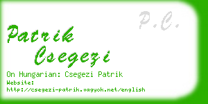 patrik csegezi business card